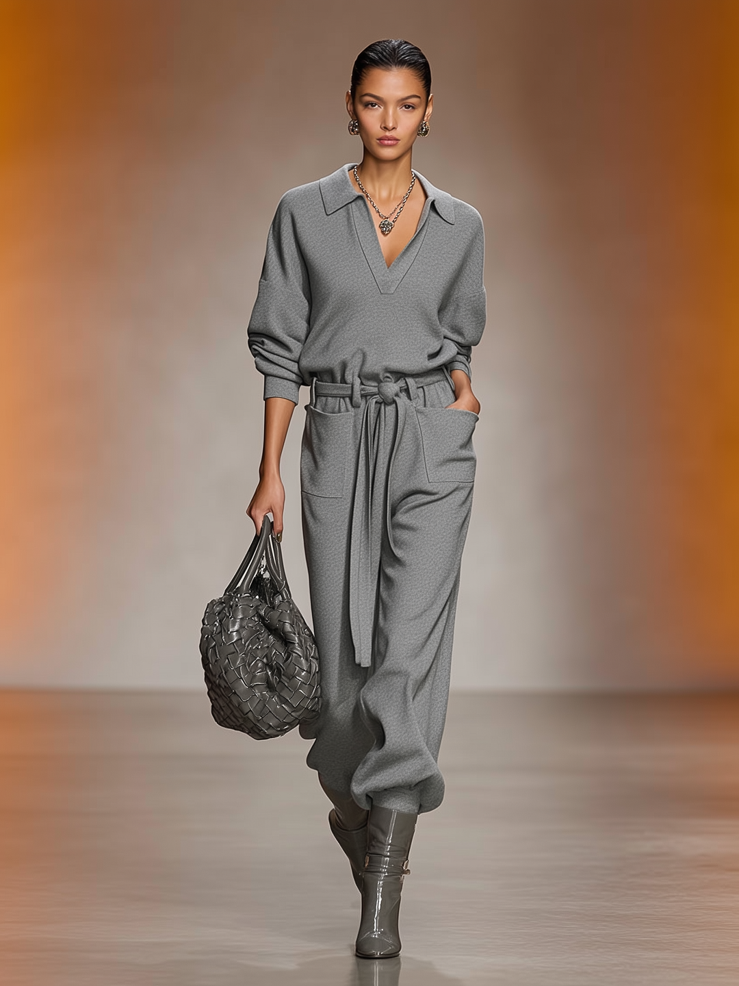 Bea| Mono casual de mujer con cuello en V y cinturón